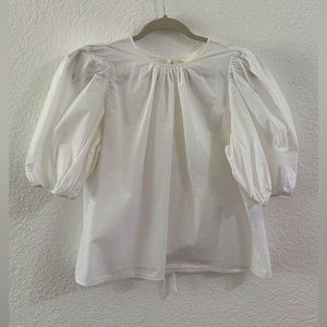 H&M white blouse with tie up’s in the back